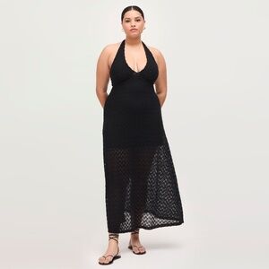Hill House Home Bela Dress Black Raschel Knit NWT xxl Halter